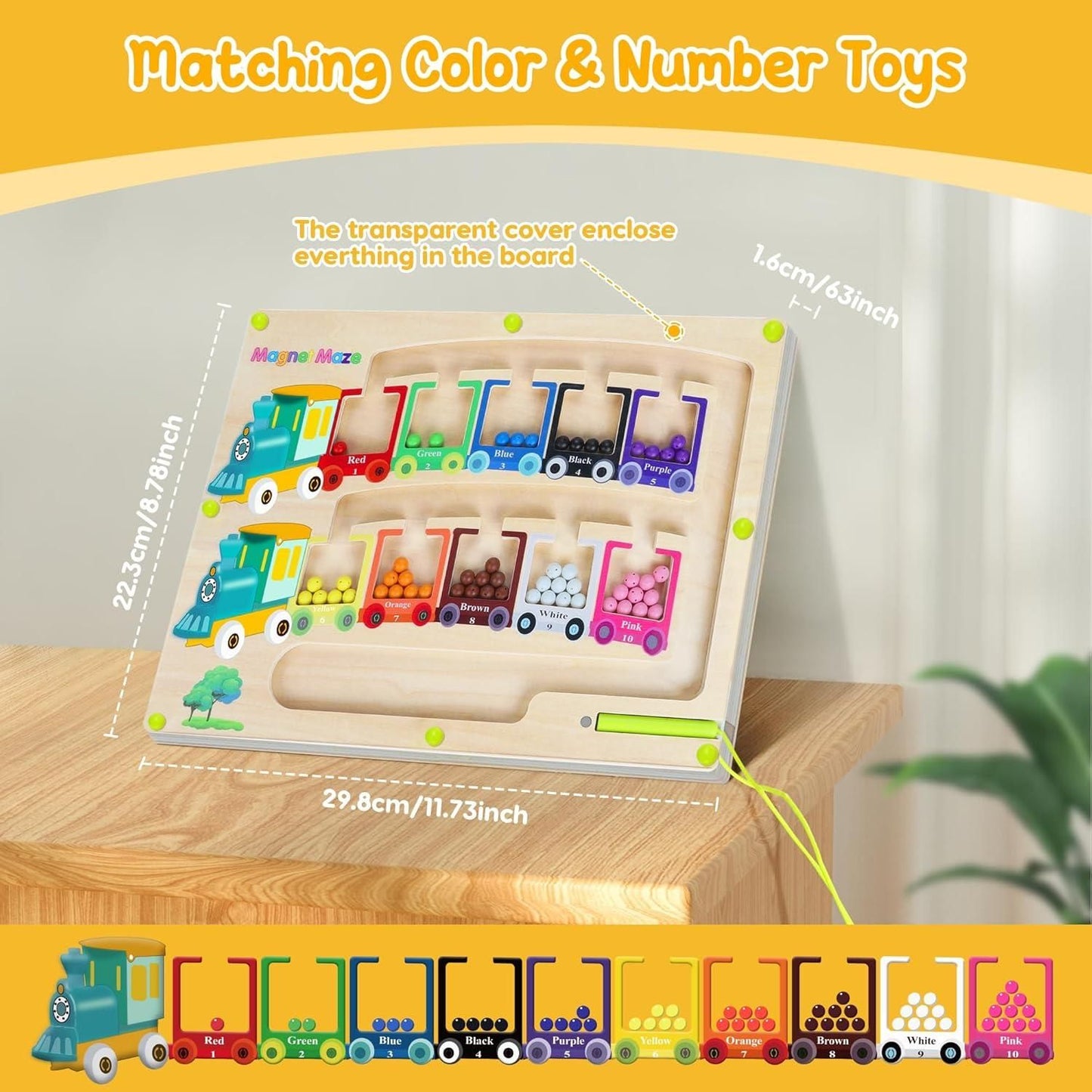 🎨 ColorMaze MagnetoPlay – Montessori Puzzle Board
