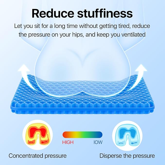 🪑 OrthoGel FlexCush – Pressure-Relief Comfort Seat Pad