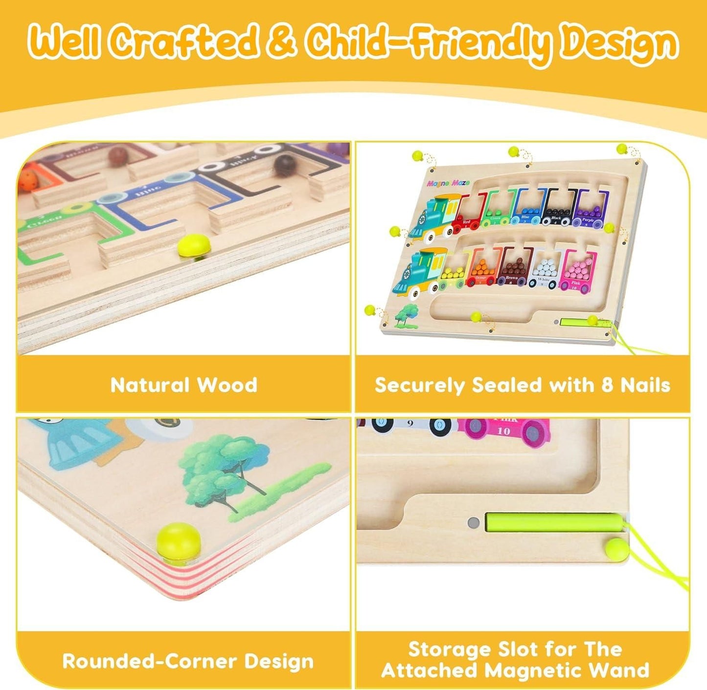 🎨 ColorMaze MagnetoPlay – Montessori Puzzle Board