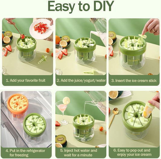 🍧 IceMould ChillCraft – DIY Popsicle Maker Set (8 Pc)