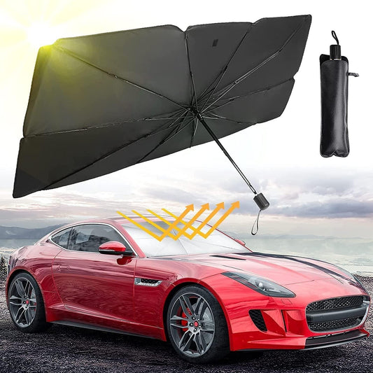 🔥 AutoCool Shield Pro – Foldable Umbrella-Style Sunshade for Cars