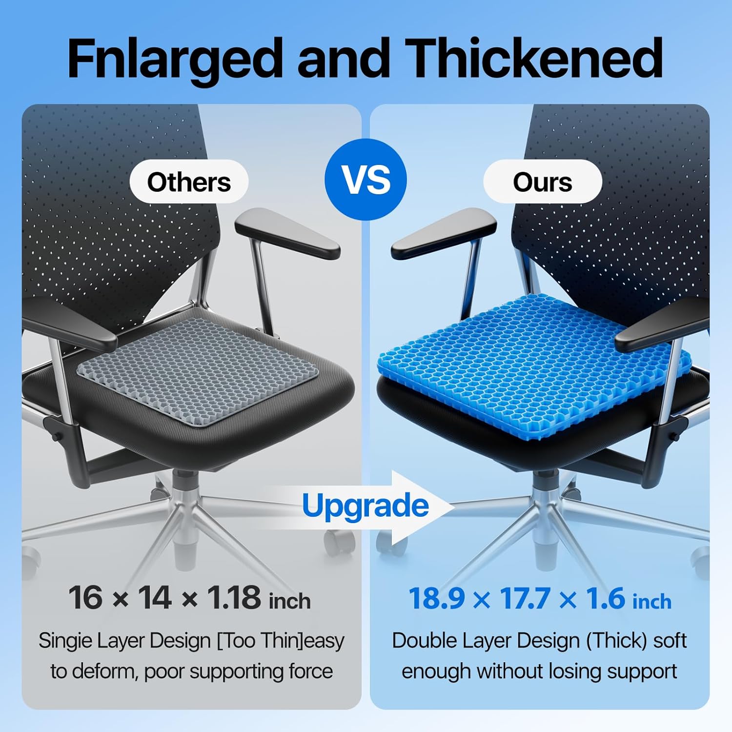 🪑 OrthoGel FlexCush – Pressure-Relief Comfort Seat Pad