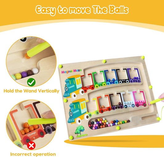 🎨 ColorMaze MagnetoPlay – Montessori Puzzle Board