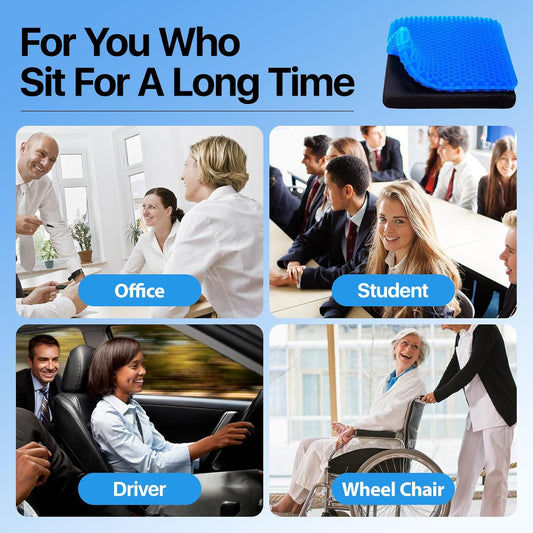 🪑 OrthoGel FlexCush – Pressure-Relief Comfort Seat Pad